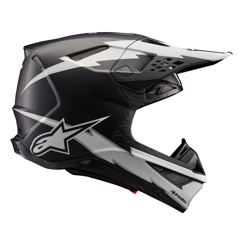 Motocross-Helm Alpinestars Supertech S-M10 Ampress mattschwarz-weiß