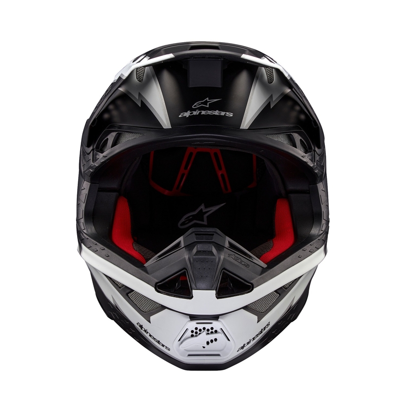 Motocross-Helm Alpinestars Supertech S-M10 Ampress mattschwarz-weiß