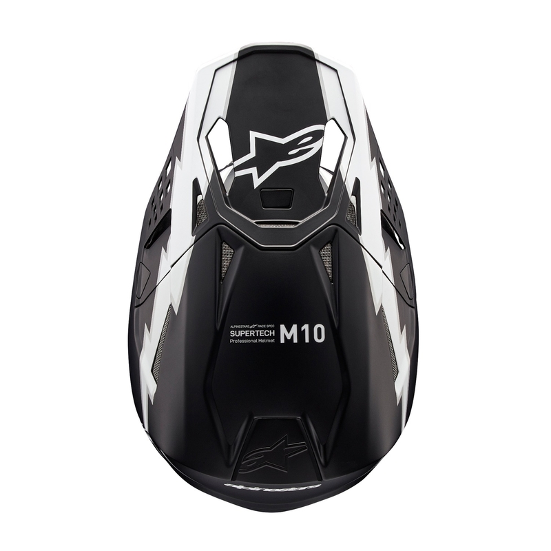 Motocross-Helm Alpinestars Supertech S-M10 Ampress mattschwarz-weiß