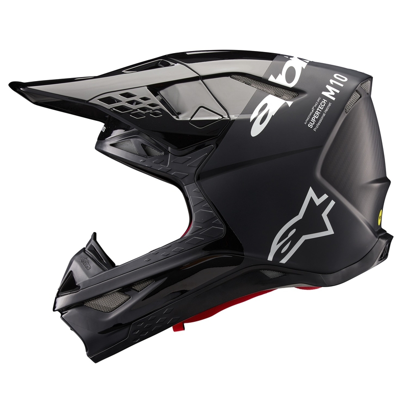 Motocross-Helm Alpinestars Supertech S-M10 Flood Schwarz-Dunkelgrau