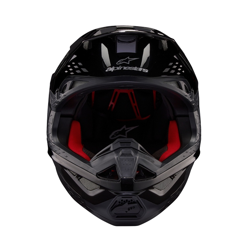 Motocross-Helm Alpinestars Supertech S-M10 Flood Schwarz-Dunkelgrau