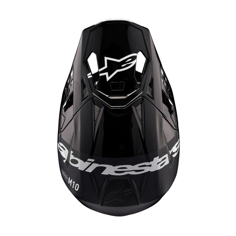 Motocross-Helm Alpinestars Supertech S-M10 Flood Schwarz-Dunkelgrau