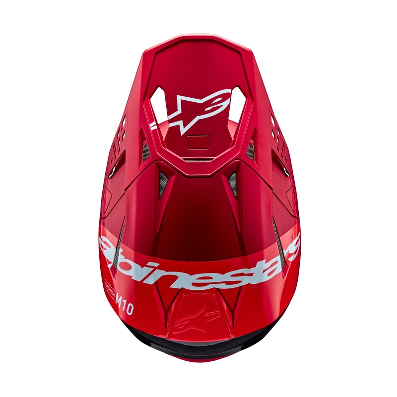 Motocross-Helm Alpinestars Supertech S-M10 Flood matt fluo rot-rot