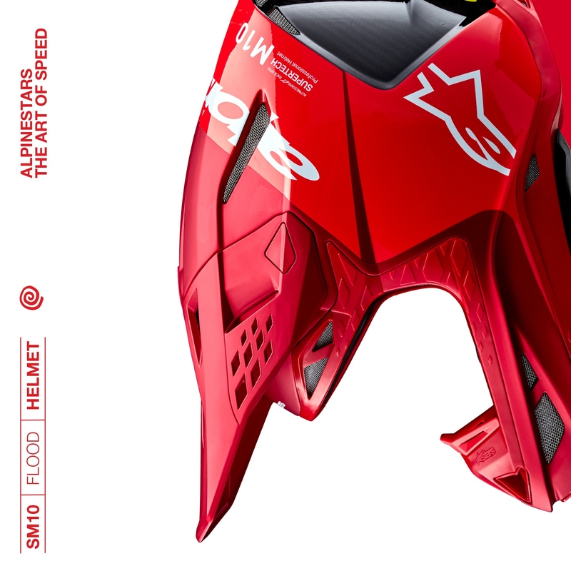 Motocross-Helm Alpinestars Supertech S-M10 Flood matt fluo rot-rot