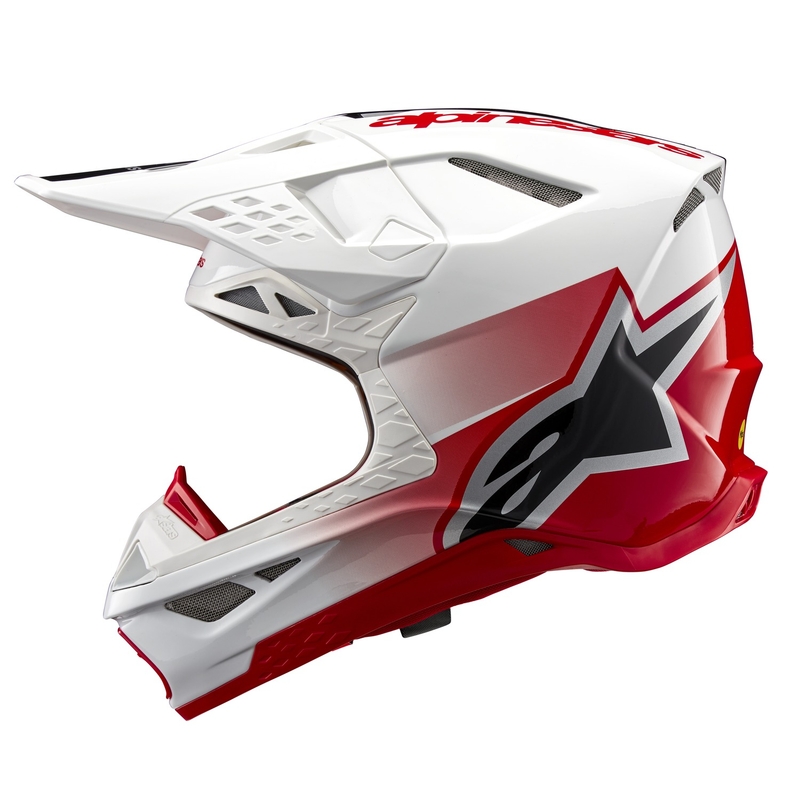 Alpinestars Supertech S-M10 Unite Motocrosshelm rot-weiß