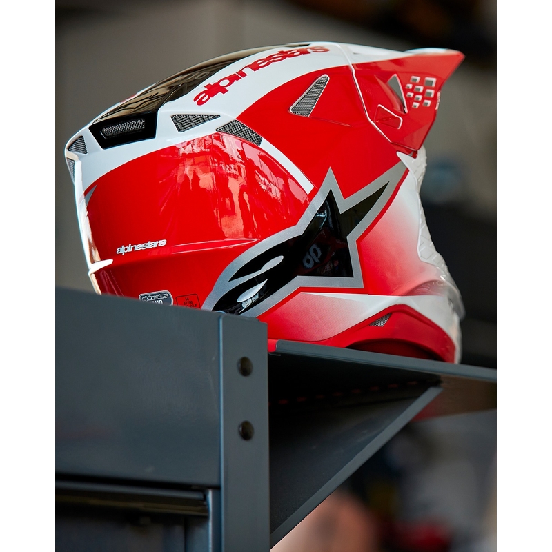 Alpinestars Supertech S-M10 Unite Motocrosshelm rot-weiß