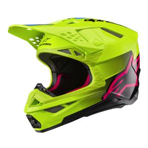 Motocross-Helm Alpinestars Supertech S-M10 Unite fluo gelb-schwarz-rosa