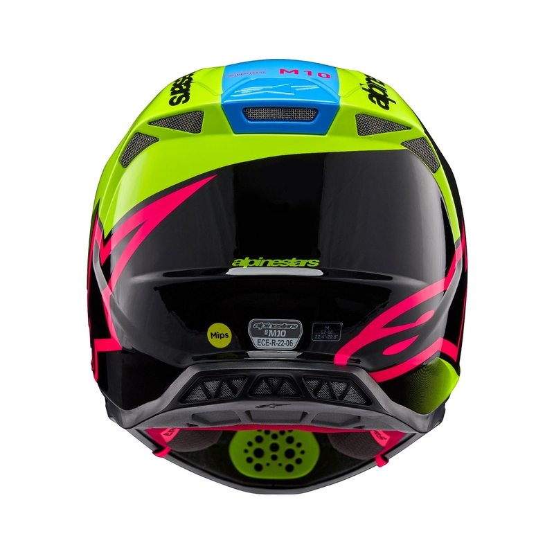 Motocross-Helm Alpinestars Supertech S-M10 Unite fluo gelb-schwarz-rosa