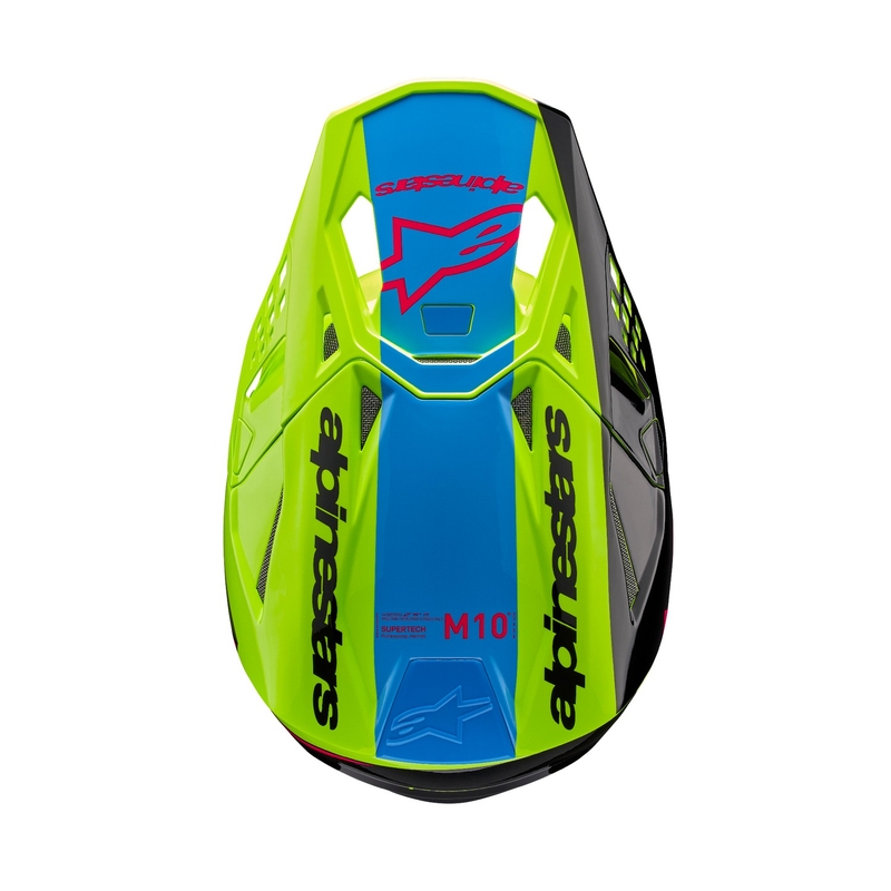Motocross-Helm Alpinestars Supertech S-M10 Unite fluo gelb-schwarz-rosa