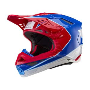 Motocross-Helm Alpinestars Supertech S-M10 Aeon fluo rot-blau