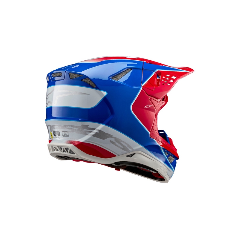 Motocross-Helm Alpinestars Supertech S-M10 Aeon fluo rot-blau