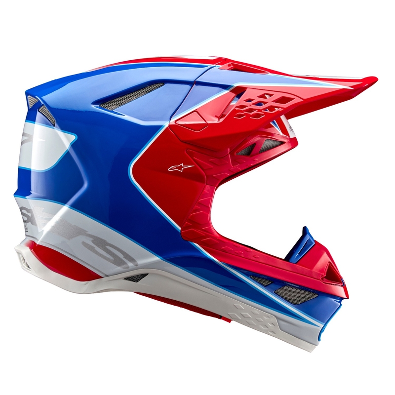 Motocross-Helm Alpinestars Supertech S-M10 Aeon fluo rot-blau