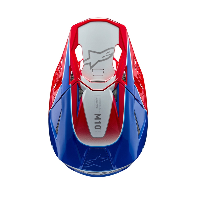 Motocross-Helm Alpinestars Supertech S-M10 Aeon fluo rot-blau