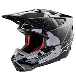 Alpinestars S-M5 Rover 2 Motocross-Helm schwarz-silber