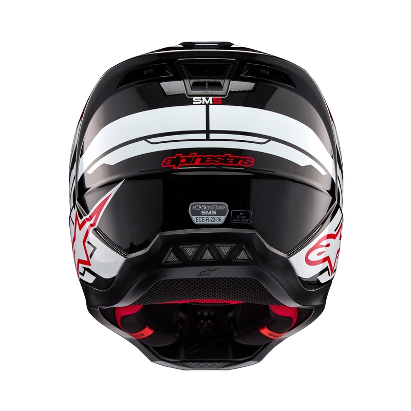 Alpinestars S-M5 Action 2 Motocross-Helm schwarz-weiß-fluo-rot