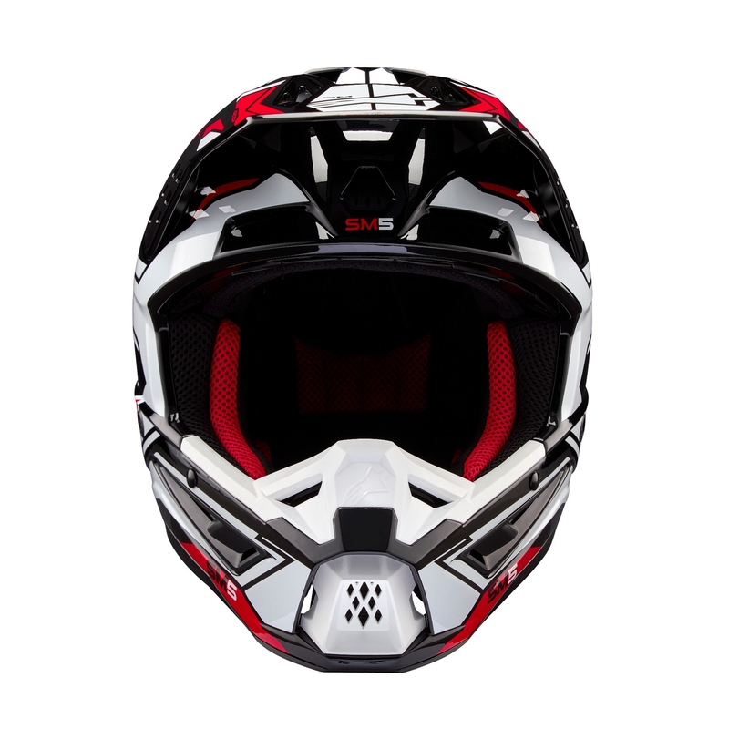 Alpinestars S-M5 Action 2 Motocross-Helm schwarz-weiß-fluo-rot