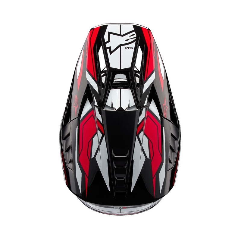 Alpinestars S-M5 Action 2 Motocross-Helm schwarz-weiß-fluo-rot