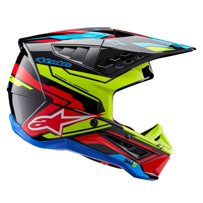Motocross-Helm Alpinestars S-M5 Action 2 fluo gelb-fluo rot