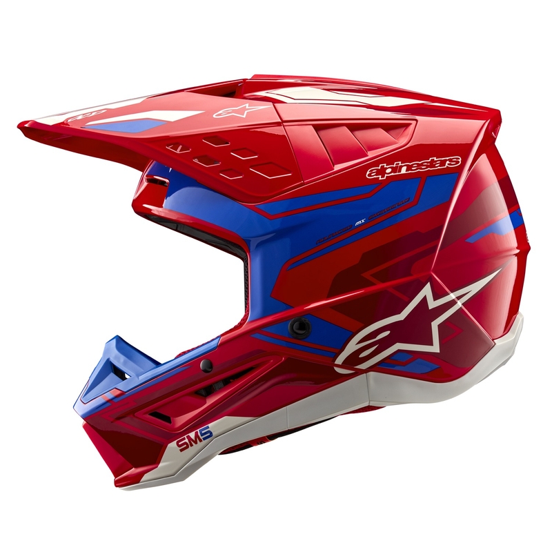 Motocross-Helm Alpinestars S-M5 Action 2 fluo rot-blau