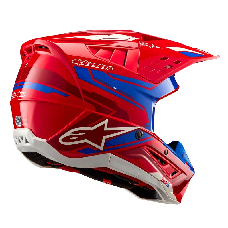 Motocross-Helm Alpinestars S-M5 Action 2 fluo rot-blau