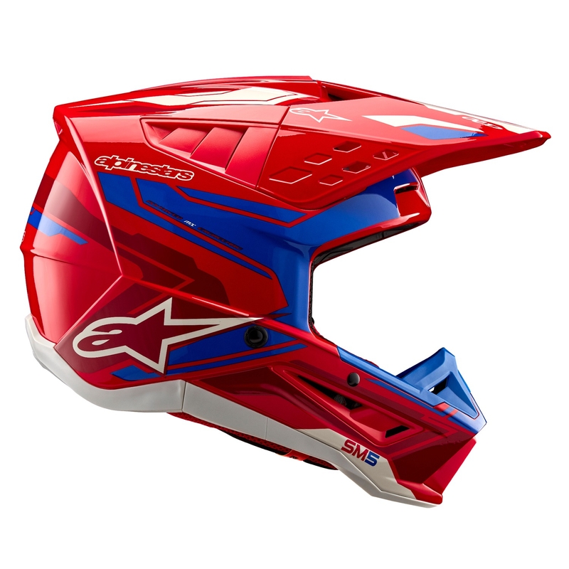 Motocross-Helm Alpinestars S-M5 Action 2 fluo rot-blau