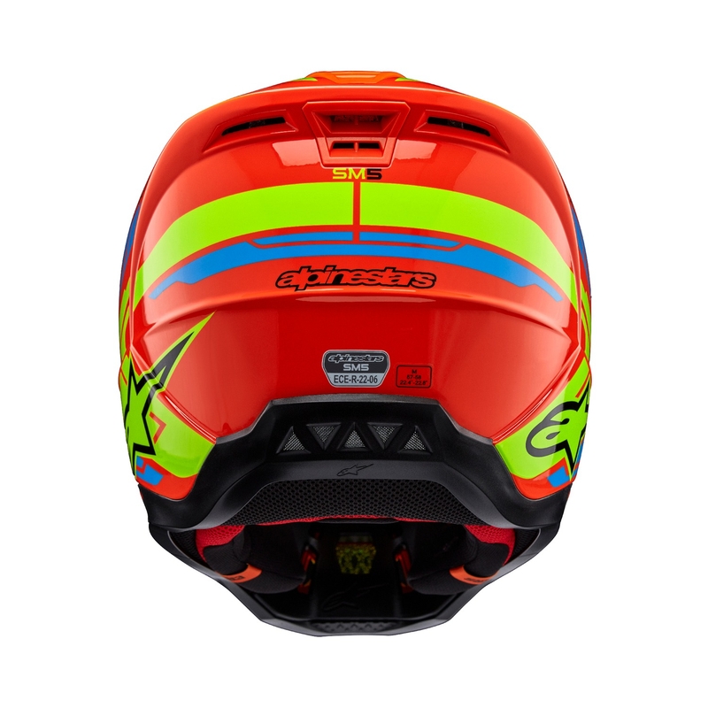 Motocross-Helm Alpinestars S-M5 Action 2 fluo orange-hellblau-fluo gelb