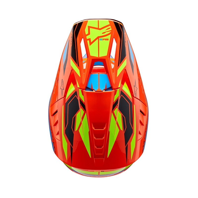 Motocross-Helm Alpinestars S-M5 Action 2 fluo orange-hellblau-fluo gelb