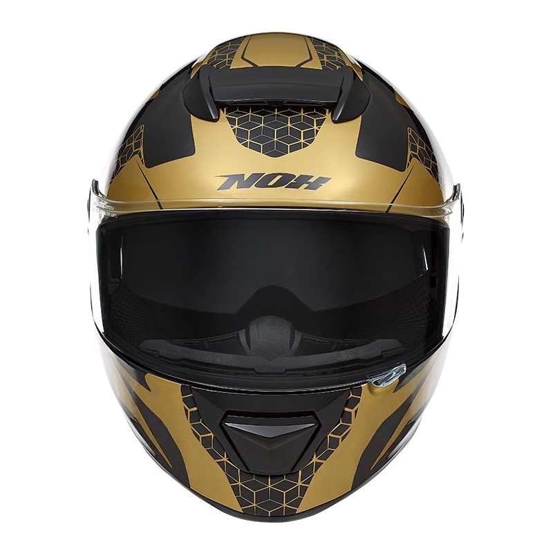 Integral Motorradhelm NOX N301 Stahl schwarz-gold