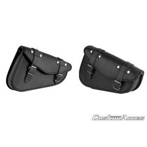 Leder-Satteltasche CUSTOMACCES DETROIT APD001N schwarz Paar
