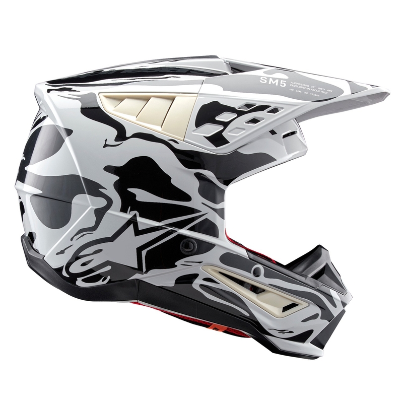 Alpinestars S-M5 Mineralgrauer Camo-Motocross-Helm