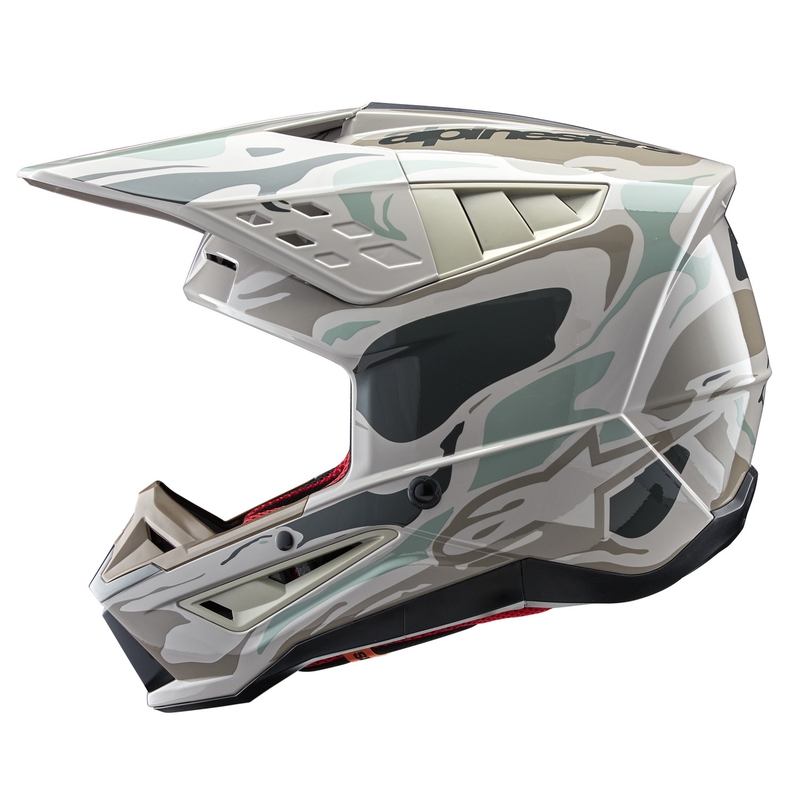 Motocross-Helm Alpinestars S-M5 Mineralgrau-Grün-Camouflage