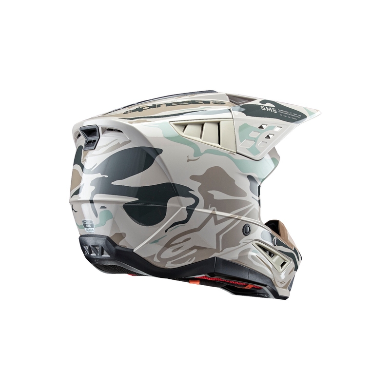 Motocross-Helm Alpinestars S-M5 Mineralgrau-Grün-Camouflage