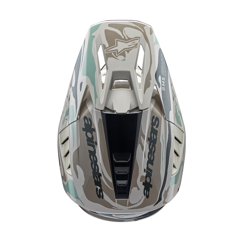 Motocross-Helm Alpinestars S-M5 Mineralgrau-Grün-Camouflage