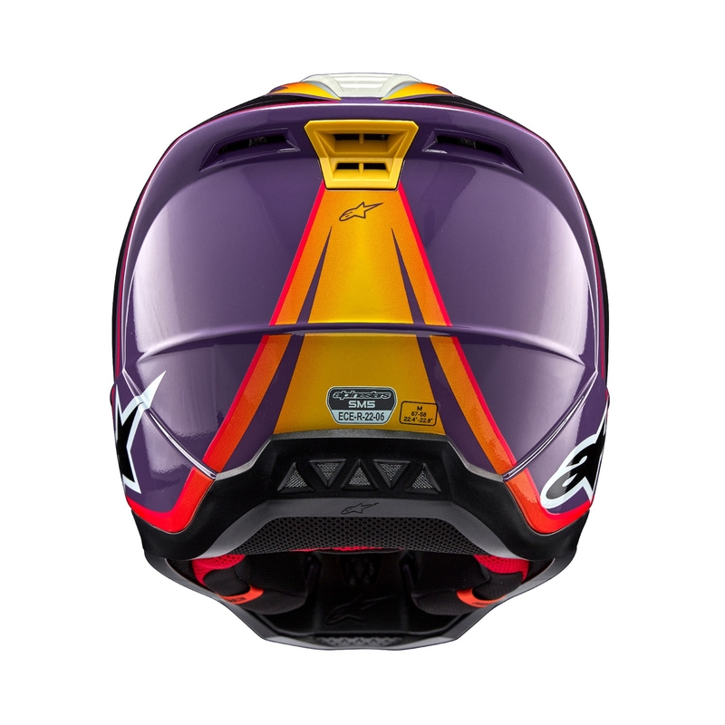 Alpinestars S-M5 Sail Motocross-Helm lila-schwarz-silber