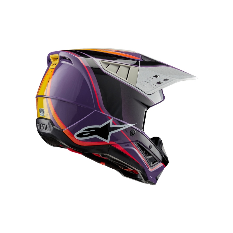 Alpinestars S-M5 Sail Motocross-Helm lila-schwarz-silber