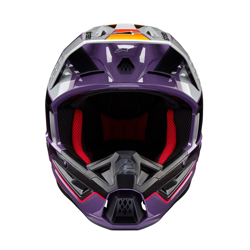 Alpinestars S-M5 Sail Motocross-Helm lila-schwarz-silber