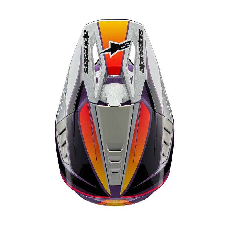 Alpinestars S-M5 Sail Motocross-Helm lila-schwarz-silber