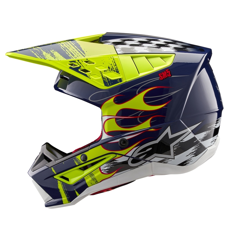 Motocross-Helm Alpinestars S-M5 Rash blau-fluo gelb