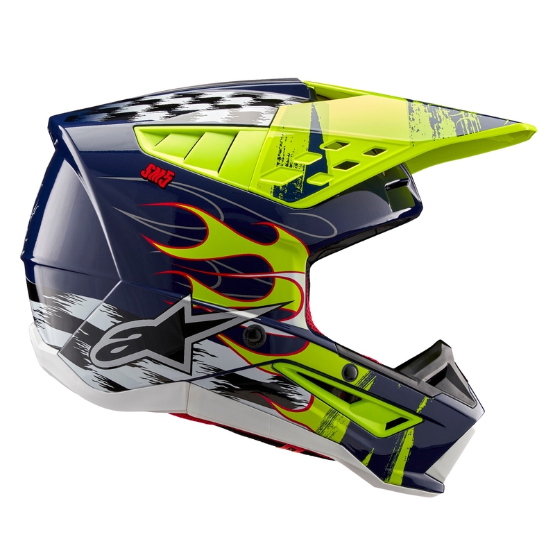 Motocross-Helm Alpinestars S-M5 Rash blau-fluo gelb