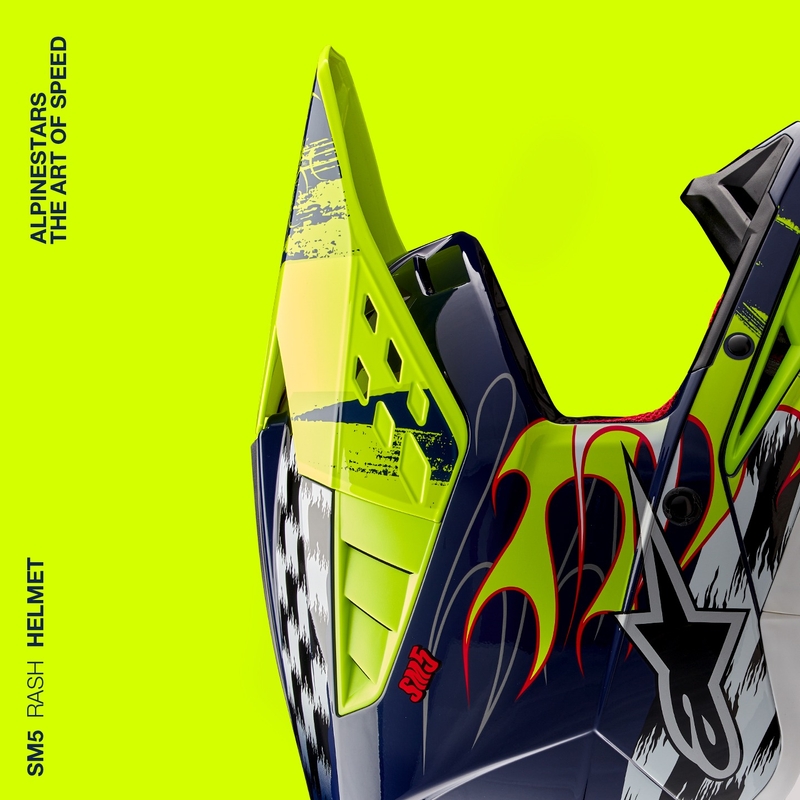 Motocross-Helm Alpinestars S-M5 Rash blau-fluo gelb