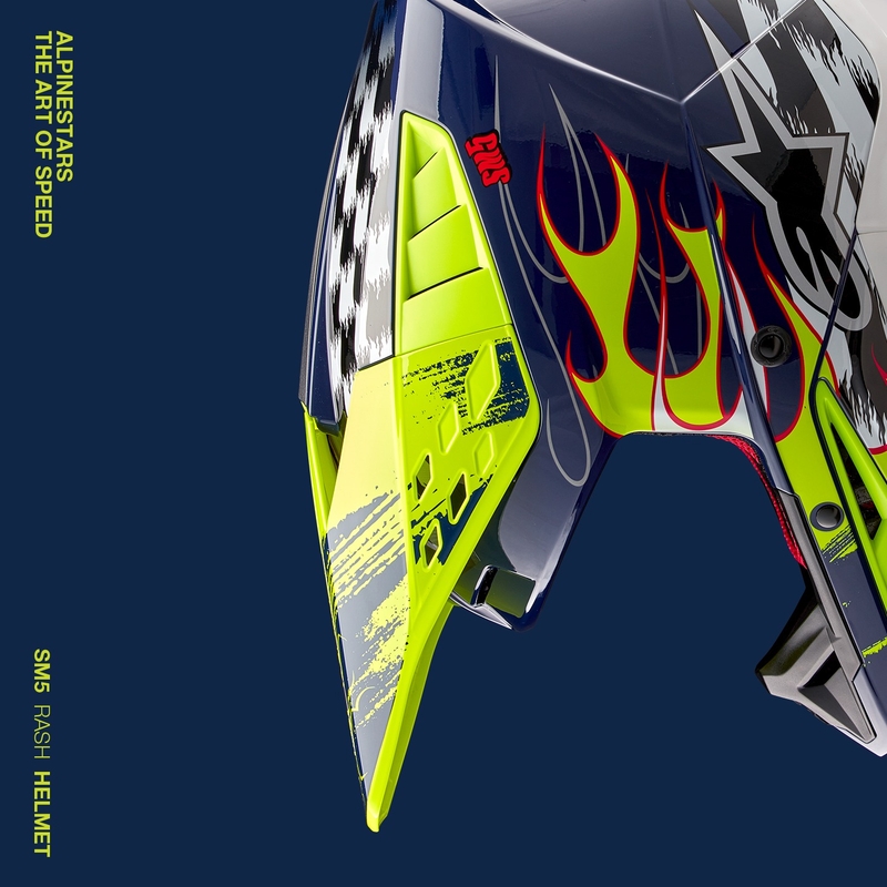 Motocross-Helm Alpinestars S-M5 Rash blau-fluo gelb