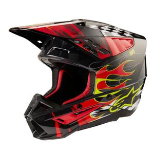 Motocross-Helm Alpinestars S-M5 Rash grau-fluo rot