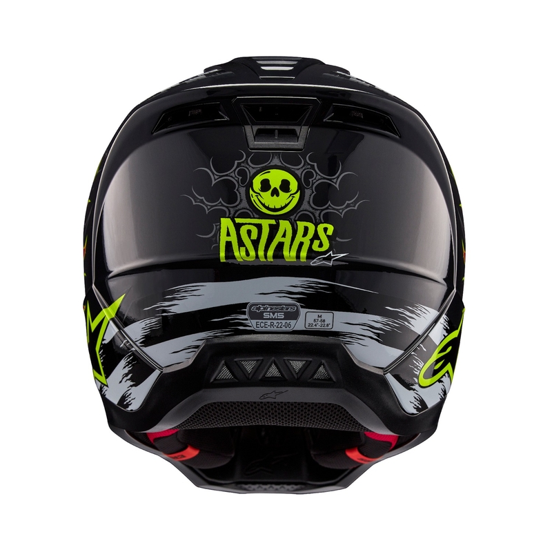 Motocross-Helm Alpinestars S-M5 Rash grau-fluo rot