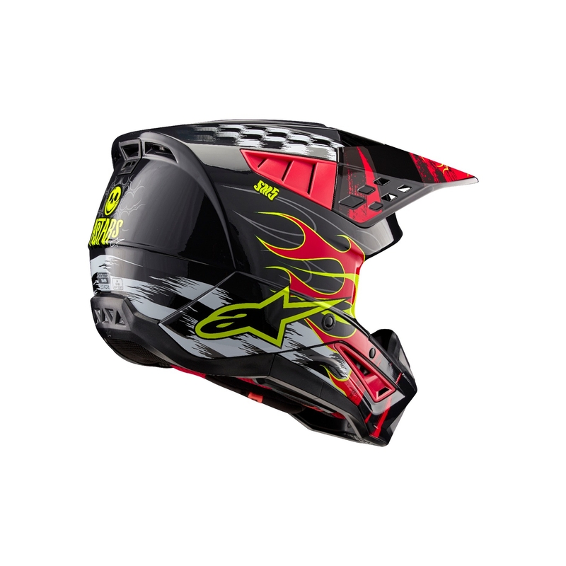 Motocross-Helm Alpinestars S-M5 Rash grau-fluo rot