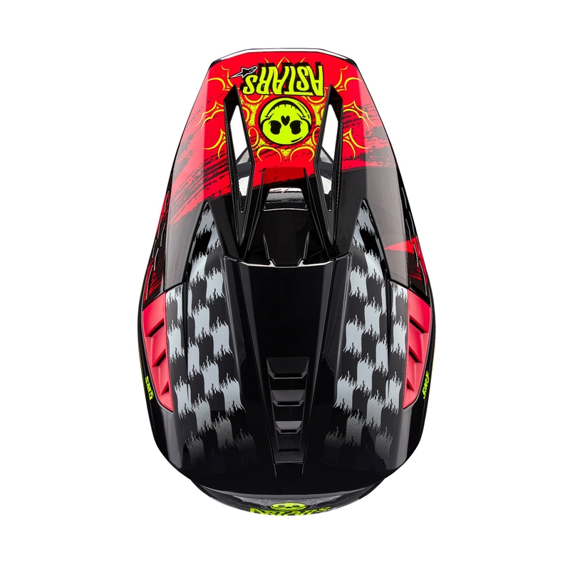 Motocross-Helm Alpinestars S-M5 Rash grau-fluo rot
