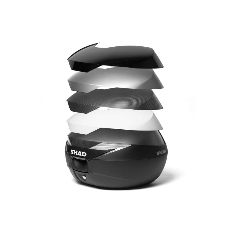 Top case with color cover SHAD SH39 Black metal