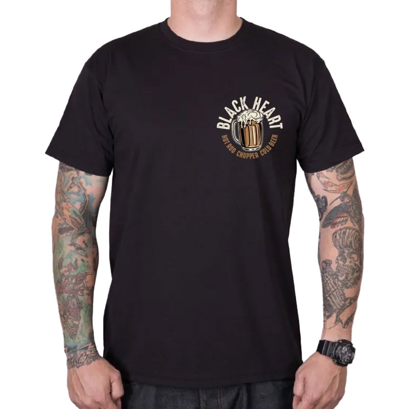 Black Heart Beer Biker T-Shirt schwarz