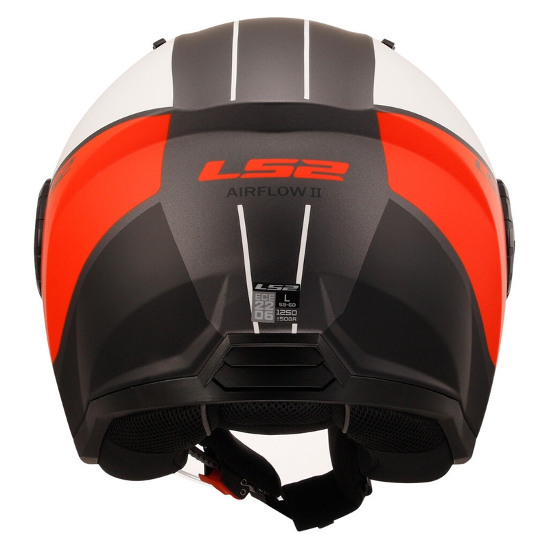 Offener Motorradhelm LS2 OF616 Airflow II Cover matt weiß-rot