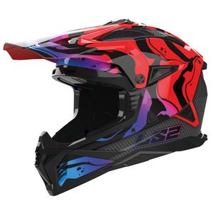 Motocross-Helm LS2 MX708 Fast II Wash rot