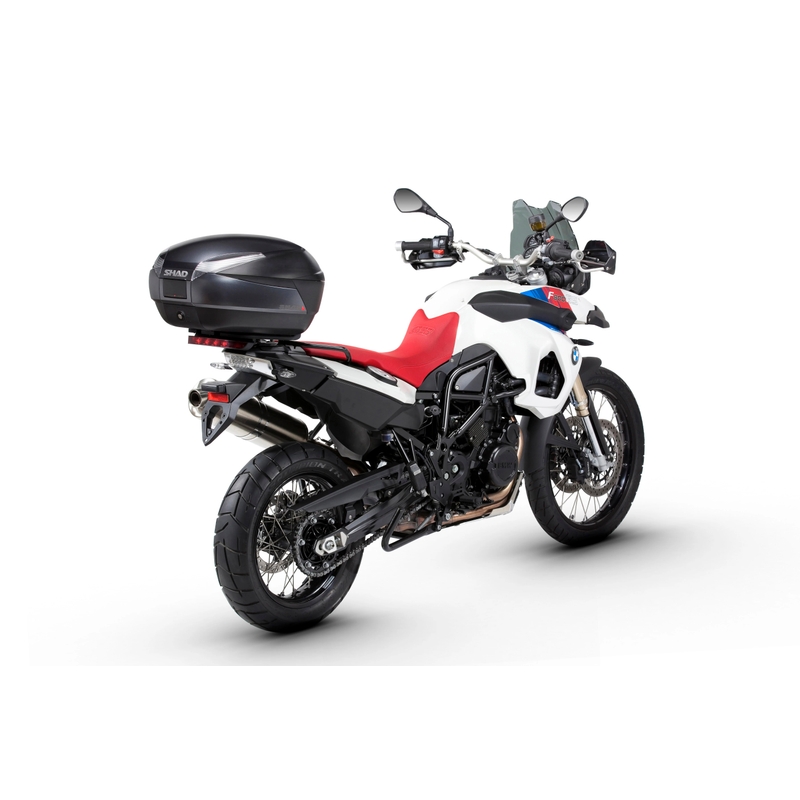 Top case SHAD SH48 New Titanium with backrest, carbon cover and PREMIUM SMART lock